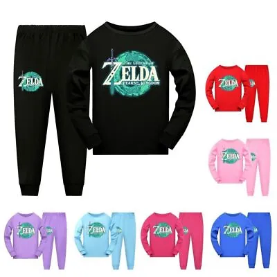 Buy Kids Boys Girls Zelda Print Sweatshirt Hoodie+Pants Nightwear Pajamas Pj's Sets • 13.99£