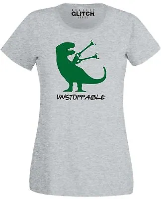 Buy Unstoppable Women's T-Shirt Dinosaur Jurassic T-Rex Park Funny Gift Present • 12.99£