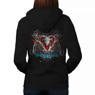 Buy Wellcoda Mayhem Strategy Vintage Womens Hoodie, Angry Design On The Jumpers Back • 28.99£