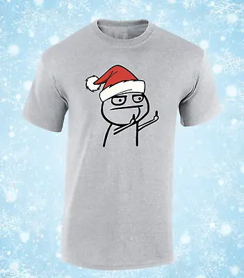 Buy Middle Finger Funny Christmas Mens T Shirt Rude Joke Fun Festive Elf Top Fun • 9.99£