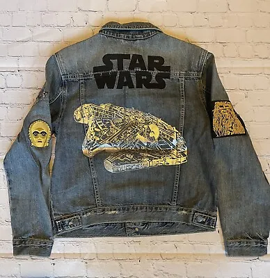 Buy Gap STAR WARS Denim Jean Jacket Size XXL With Added Custom Patches • 118.40£