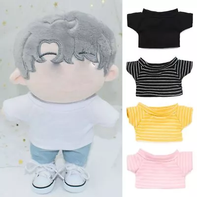 Buy Idol Doll Clothes Cotton Stuffed 20CM Doll T-shirt Stripes Short Sleeve • 3.17£