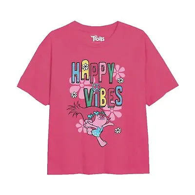 Buy Trolls Girls T-Shirt Happy Vibes Top Tee 3-10 Years Official • 11.99£