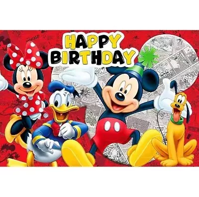 Buy Mickey Mouse Backdrop Video Game Background Cloth  Birthday Party Banner Decor • 8.79£