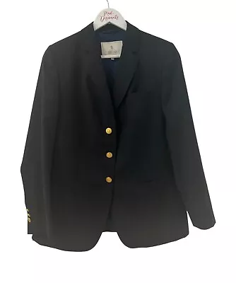 Buy House Of Bruar Ladies Navy Wool Blazer Jacket Pockets Size 14 - Country Riding • 19.99£