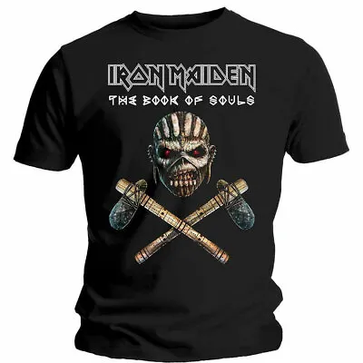 Buy Official Iron Maiden Book Of Souls Eddie Axe Mens Black T Shirt Iron Maiden Tee • 14.50£