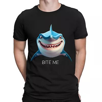 Buy Bite Me Funny Pun Shark Week Gift Ocean Fishing Mens Womens T-Shirts Top #NED • 9.99£