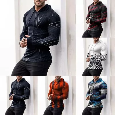 Buy Stylish Men's Hoodies For Autumn/Winter Slim Fit Sweatshirts With 3D Print • 15.64£