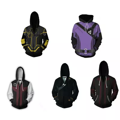 Buy Hawkeye 3D Zipper Hoodies Cosplay Superhero Mens Sweatshirt Jacket Coat Costumes • 19.20£
