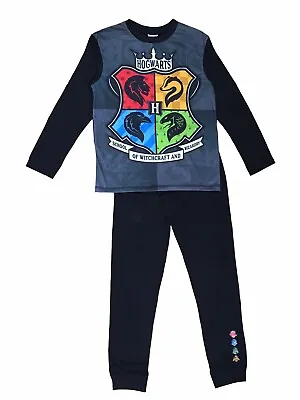 Buy Boys Pyjamas Harry Potter Size 5 6 7 8 9 10 11 12 Yrs Black Long Sleeve PJ • 8.49£