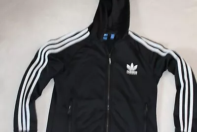 Buy Adidas Trefoil Full Zip Hoodie Track Jacket Black Size 14 Womens W62 • 9.99£