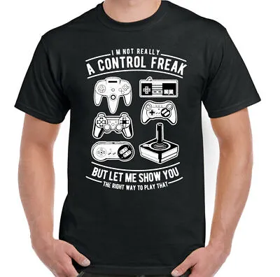 Buy Gaming T-Shirt Control Freak Mens Funny Retro Video Game Atari ZX PC • 8.94£