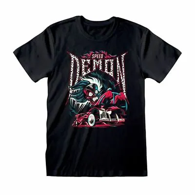 Buy Disney Villains Cruella De Vil 'Speed Demon' Black T-Shirt • 9.99£