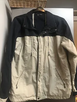 Buy Mens Beige & Navy Jacket From Southbay Size 40 - 42 Zip Front  • 2.99£