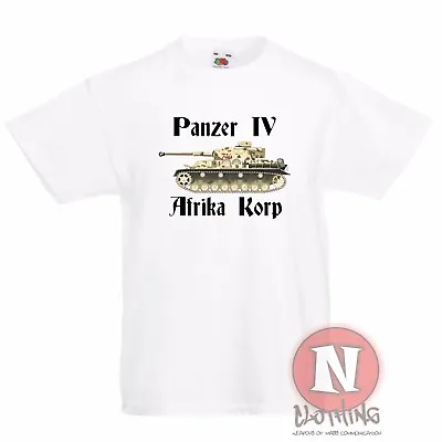 Buy Panzer 4 Afrika Korps World War 2 Children's Tank T-shirt Ww2 Of Tanks Printed • 9.99£