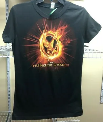 Buy The Hunger Games Mocking Jay On Fire Movie Promo Black T-Shirt Womens Juniors Lg • 23.62£