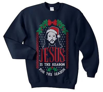 Buy Jesus Is The Reason For The Season Christmas Sweater Jumper Funny Ugly Gift Top • 23.99£