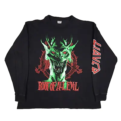 Buy Rare Vintage 1988 XL Slayer Band T-shirt Men's Root Of All Evil Long Sleeve Tee • 249.99£