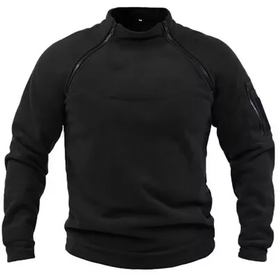 Buy Men Casual Tactical Fleece Jacket Army Hoodie Security Hoody Combat Warm Jumper • 14.48£