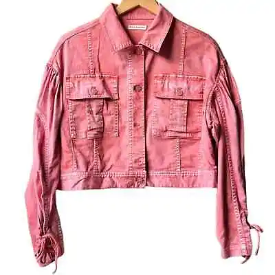 Buy Ulla Johnson Atticus Runway Utility Jacket In Pink Red Salmon Size 2 • 163.48£