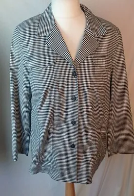 Buy Fisser Shirt Jacket - Size 42 16 - Black White Gingham Check -  Button Up Top  • 6.99£
