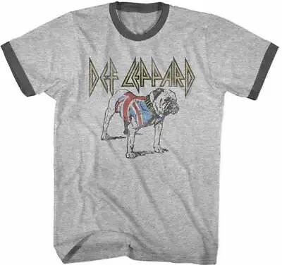 Buy Def Leppard Brittish Bulldog Ringer Adult Ringer T Shirt Metal Music Merch • 43.81£