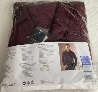 Buy Men's Collared Pullover/Jumper Size: M Burgundy LIVERGY  Brand New With Tags • 12.50£