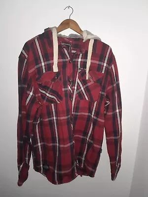 Buy SALTROCK Mens XL Shirt Hoodie Jacket Heavy Cotton Chequered VGC • 30£