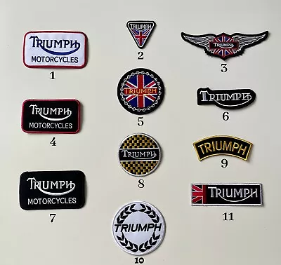 Buy Triumph Motorcycles Biker Rocker Badges Iron Sew On Embroidered Patches • 2.08£