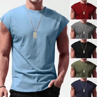 Buy Mens Sleeveless T-Shirt Muscle Tee Vest Tank Tops Pullover Fashion Casual • 7.43£