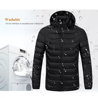 Buy Heated Jacket Slim Fit Electric Hoodie Jacket Winter Warming Jacket Coat DTD • 52.53£