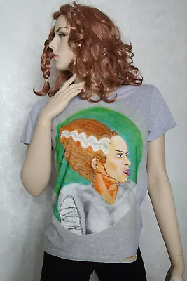 Buy Grey Custom Airbrush Bride Of Frankenstein Monster T Shirt -  Wearable Artwork ! • 433.12£