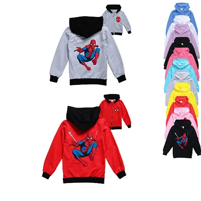 Buy Kids Spider-Man Hoodies Jacket Autumn Boys Girls Sweatshirt T-Shirt Age 3 To 13 • 9.98£