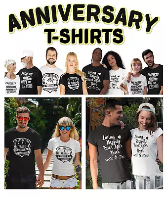 Buy Wedding Anniversary T-Shirt Various Designs Mens & Ladies Anniversary Gifts • 12.99£