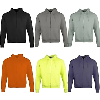 Buy New Mens Plain Fleece Zip Up Zipper Sweatshirt Hoody Jacket Jumper Hoodie Top  • 11.99£