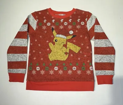 Buy Pokémon Pikachu Christmas Sweater Sweatshirt - Youth Size M 33 Chest Nice! • 12.16£