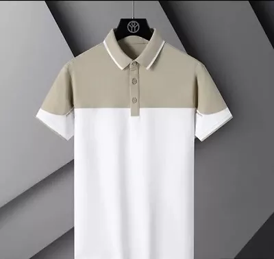 Buy Lightweight Short Sleeve Mens Summer Polo Button Shirt- Casual Collar • 12.50£