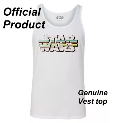 Buy Ladies Unisex Man-fit Star Wars T Shirt Official Vest Top WHITE Sleeveless NEW  • 7.99£
