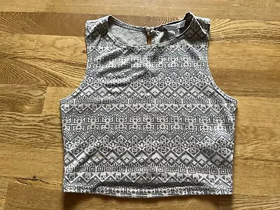 Buy Ladies Size 8 New Look Aztec Pattern Light Pink Crop Top Stretch Summer Holiday • 0.99£