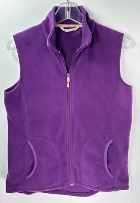 Buy Woolrich Fleece Vest Womens Small Purple Full Zip Sleeveless Jacket • 10.39£