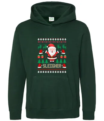 Buy Sleigher Santa Claus Christmas Outfit, Xmas Costume Tee Sweater Hooded Top • 24.72£