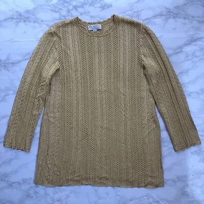 Buy ST JOHN Collection By Marie Gray VTG Pullover Sweater Gold Thread Cable Knit L • 56.79£