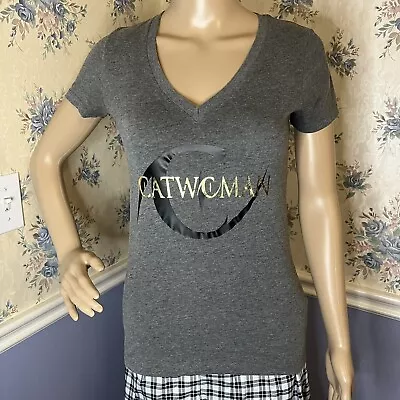 Buy Grey Short Sleeve Catwoman Vneck Shirt, Size S • 19.28£