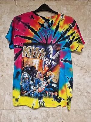 Buy Unisex Ty Dyed Kiss Rock Band T-shirt Size Medium • 9.99£