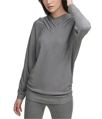 Buy DKNY Women's Draped Dolman Sleeve Hood Grey Size Small • 26.67£