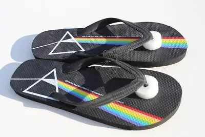 Buy Pink Floyd Licensed Merch Black Thongs Flip Flops New Men's Size 10.5 • 18.96£