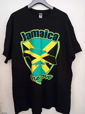 Buy Jamaica Flag One Love T Shirt -  BLACK X Large, 100% Cotton, Unisex- NEW  • 12£