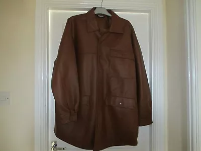 Buy Reclaimed Vintage Size 3XL XXXL Tan Faux Leather Oversized Jacket VGC • 17.99£