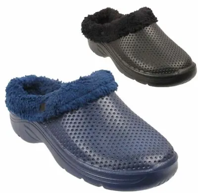 Buy Adults Fur Lined Clogs Slippers Kitchen Hospital Garden Nurse Work Thermal Shoes • 17.99£