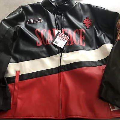 Buy SCARFACE JACKET Size S Shiny Scarface Biker Faux Leather Jacket Xxl Al Pacino • 39.60£